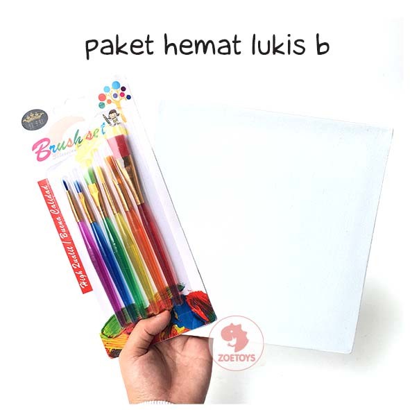 Jual Zoetoys Paket Hemat Lukis Kanvas Melukis Canvas 20 X 20 Kuas