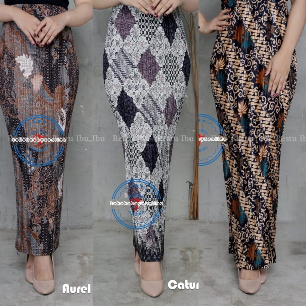 Jual Stok Terbaru Real Pict Rok Plisket Batik Rok Plisket Bawahan