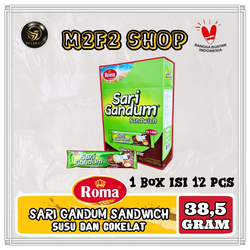 Jual Roma Biskuit Sari Gandum Sandwich Susu Dan Cokelat Gr