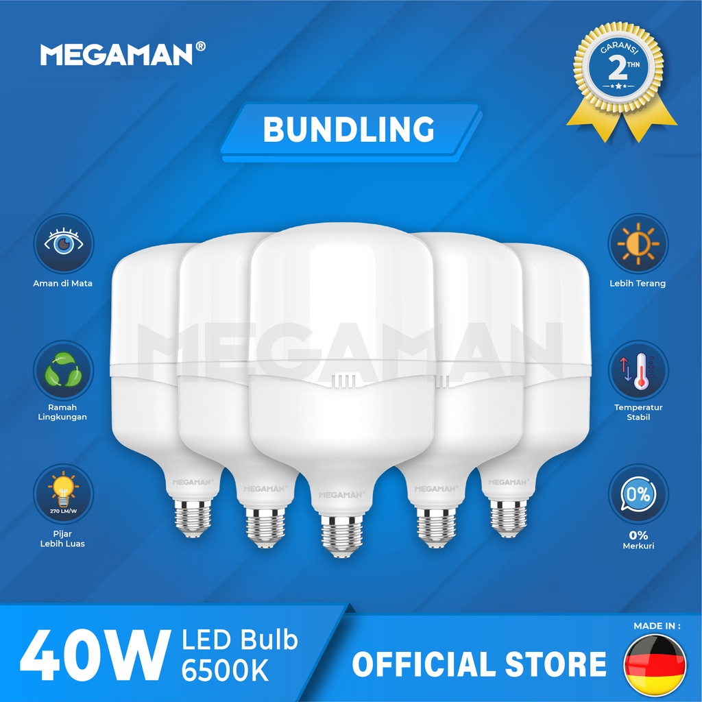 Jual Megaman Bundling Lampu Bohlam Led Ytt Z W K Cahaya