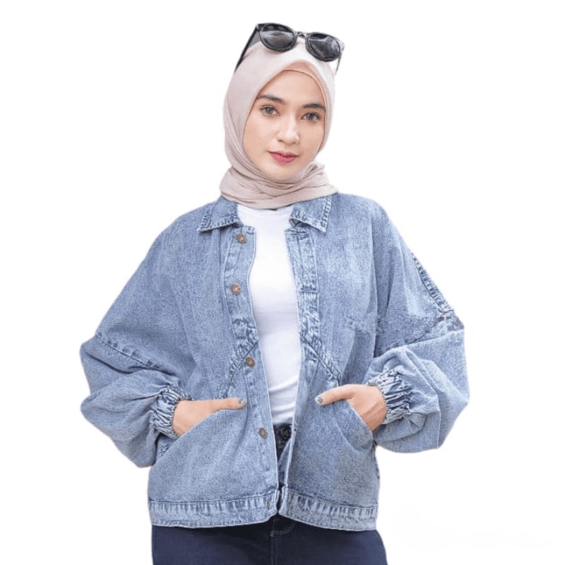 Jual Jaket Jeans Oversize Wanita Lingkar Dada Cm Cm Dan Cm