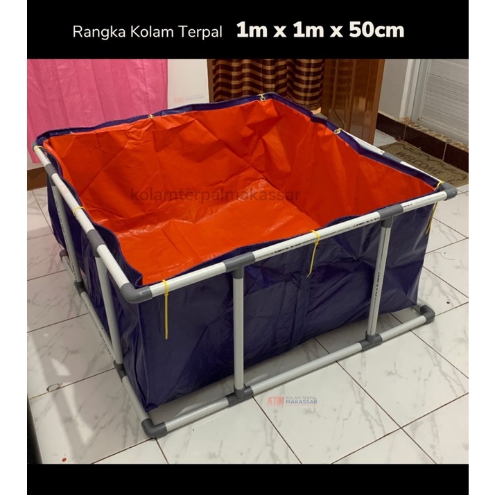 Jual Kolam Terpal Fullset Rangka Ukuran 1m X 1m X 50cm Shopee Indonesia