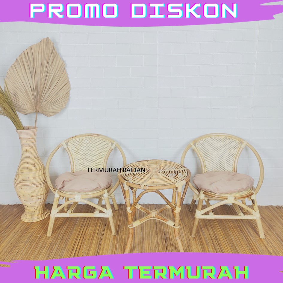 Jual KURSI TERAS MOMON PARIS ROTAN DAN MEJA 1 SET KURSI ROTAN TERAS