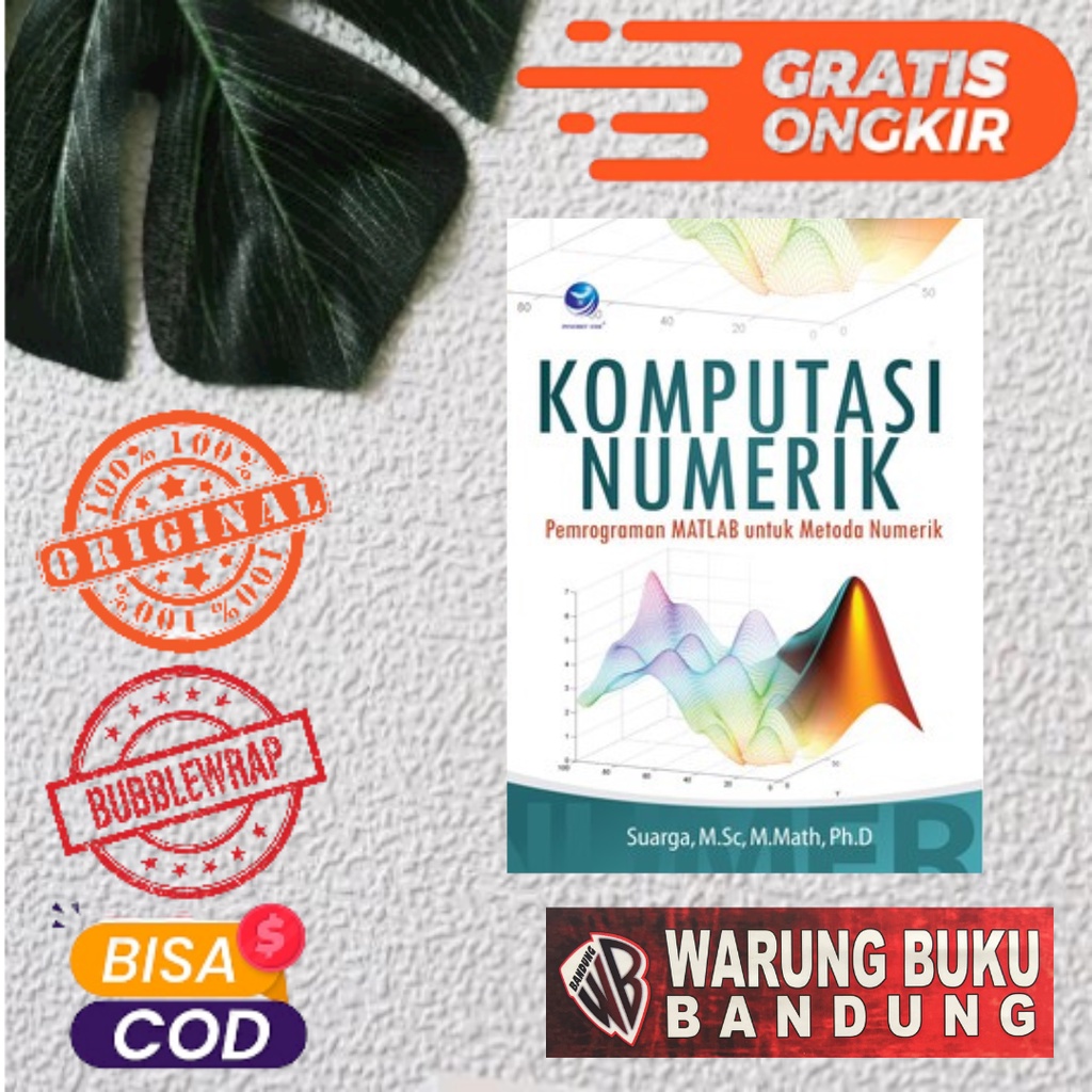 Jual Buku Komputasi Numerik Pemrograman MATLAB Untuk Metoda Numerik