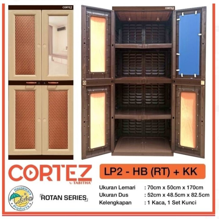 Jual Lemari Pakaian Plastik Tabitha Cortez Pintu Diamond Model