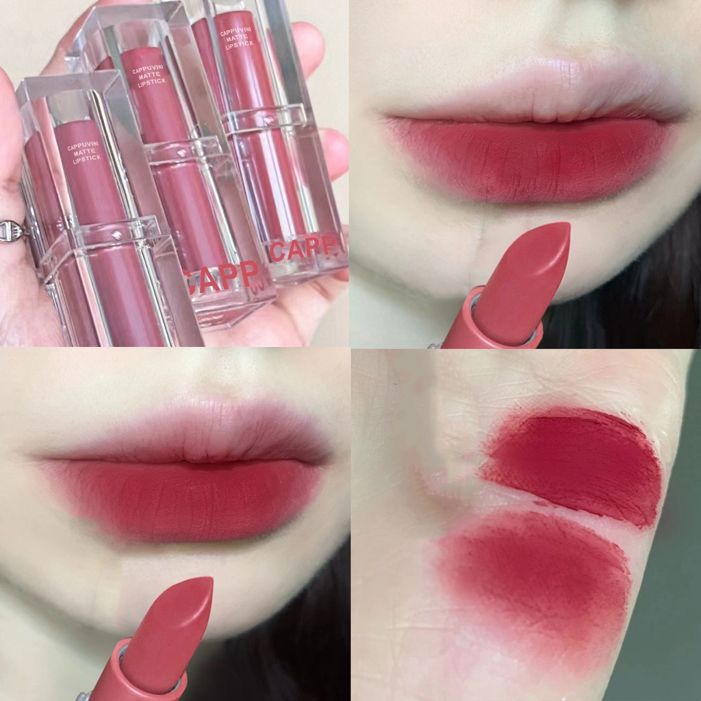 Jual NEW CAPPUVINI PINK Lipstick MATTE 6 Warna Nude Color Mosturizing