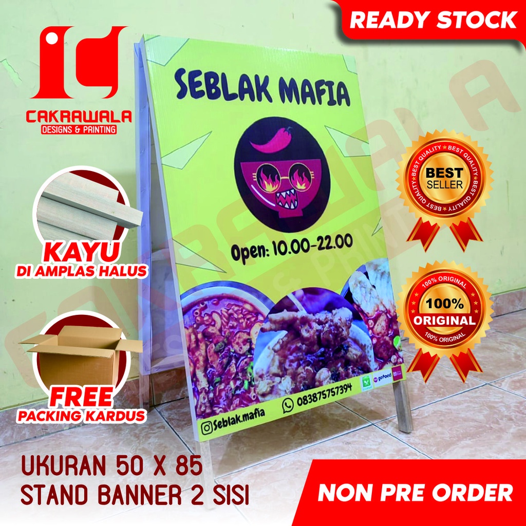 Jual Stand Banner Kayu Seblak Mafia Ukuran X Standing Banner