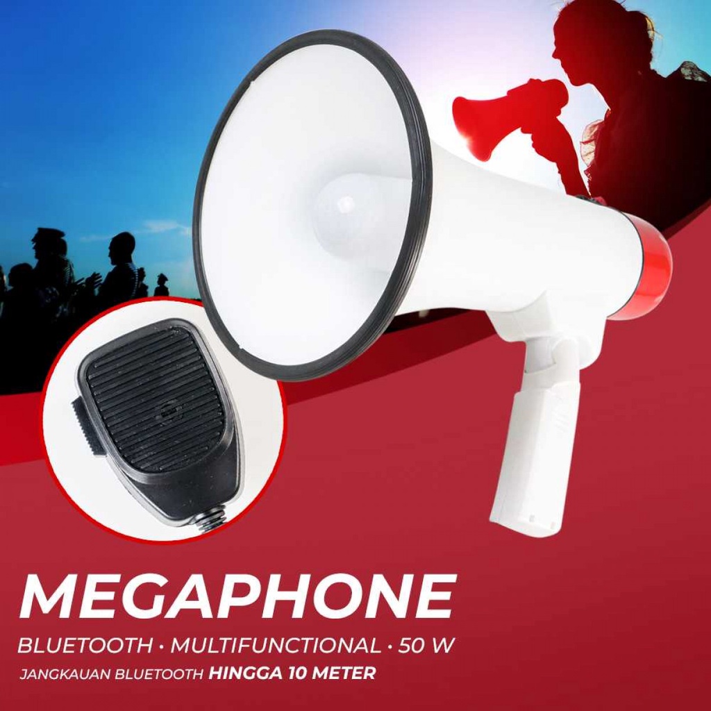 Jual Megaphone Pengeras Suara Toak Bluetooth Voice Recorder Microphone