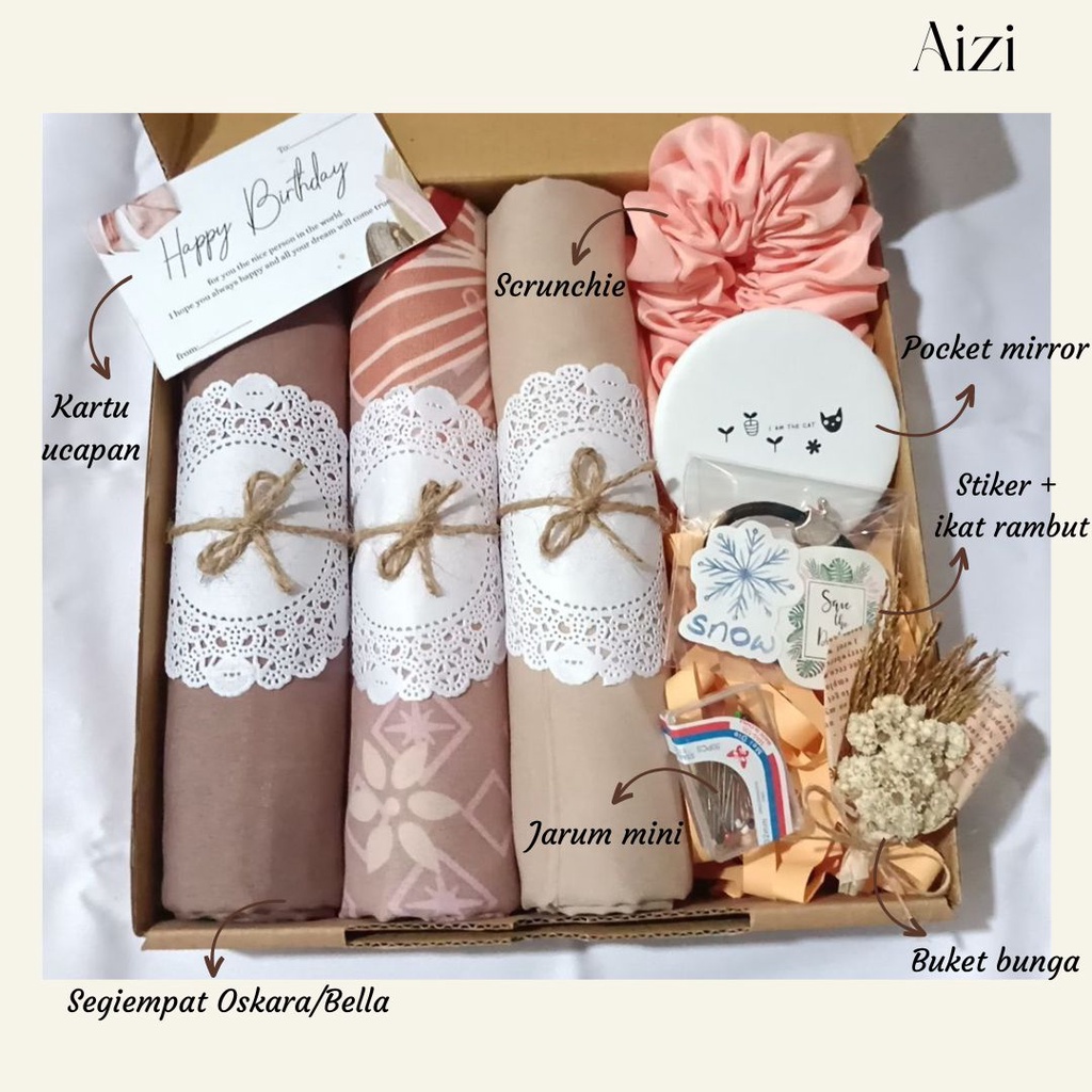 Jual Aizi Hijab Hampers Gift Box Wisuda Birthday Wedding Hampers Idul