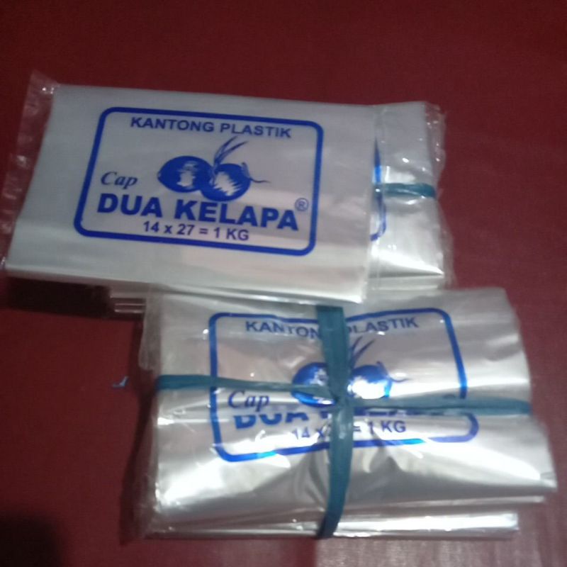 Jual Kantong Plastik Bening Pp Merk Cap Dua Kelapa Ukuran 14x27cm Isi