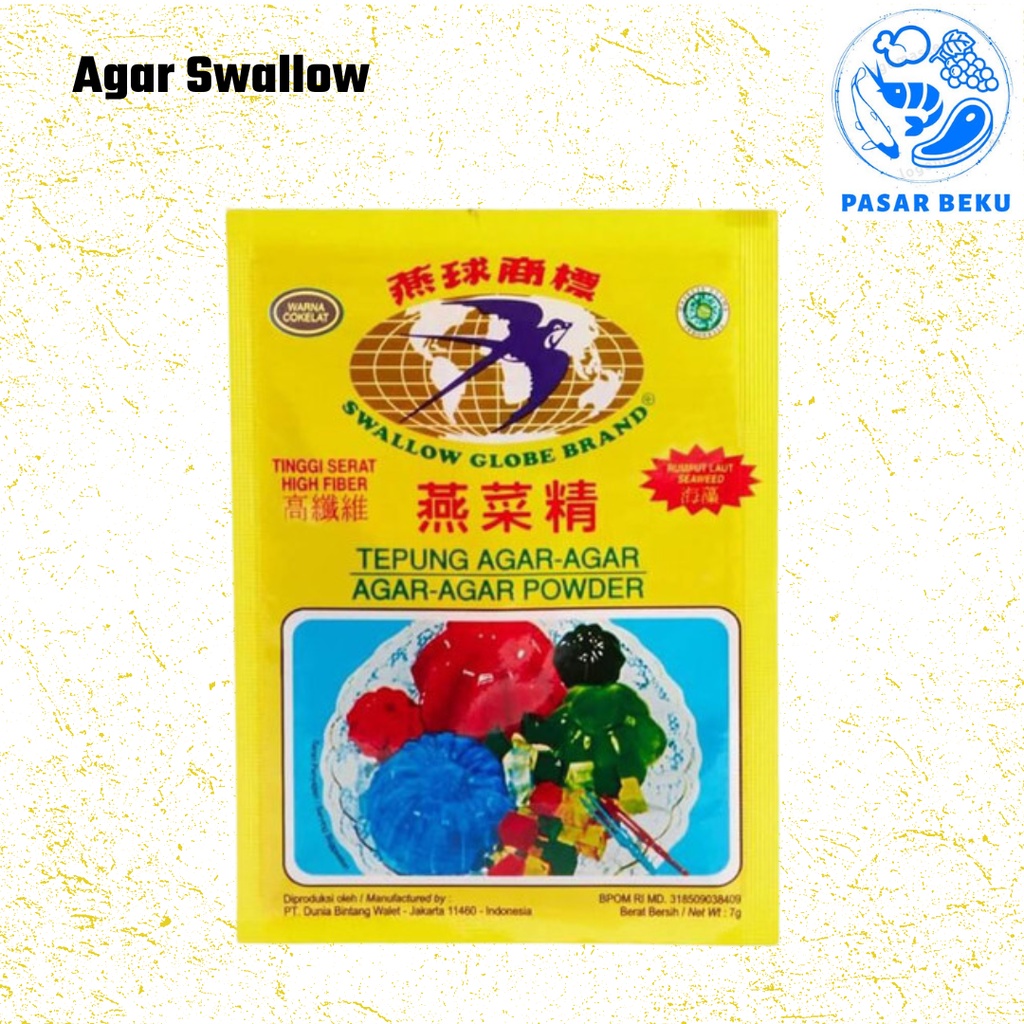 Jual Tepung Agar Agar Powder Swallow Per Sachet 7gr Cemilan Pasar Beku