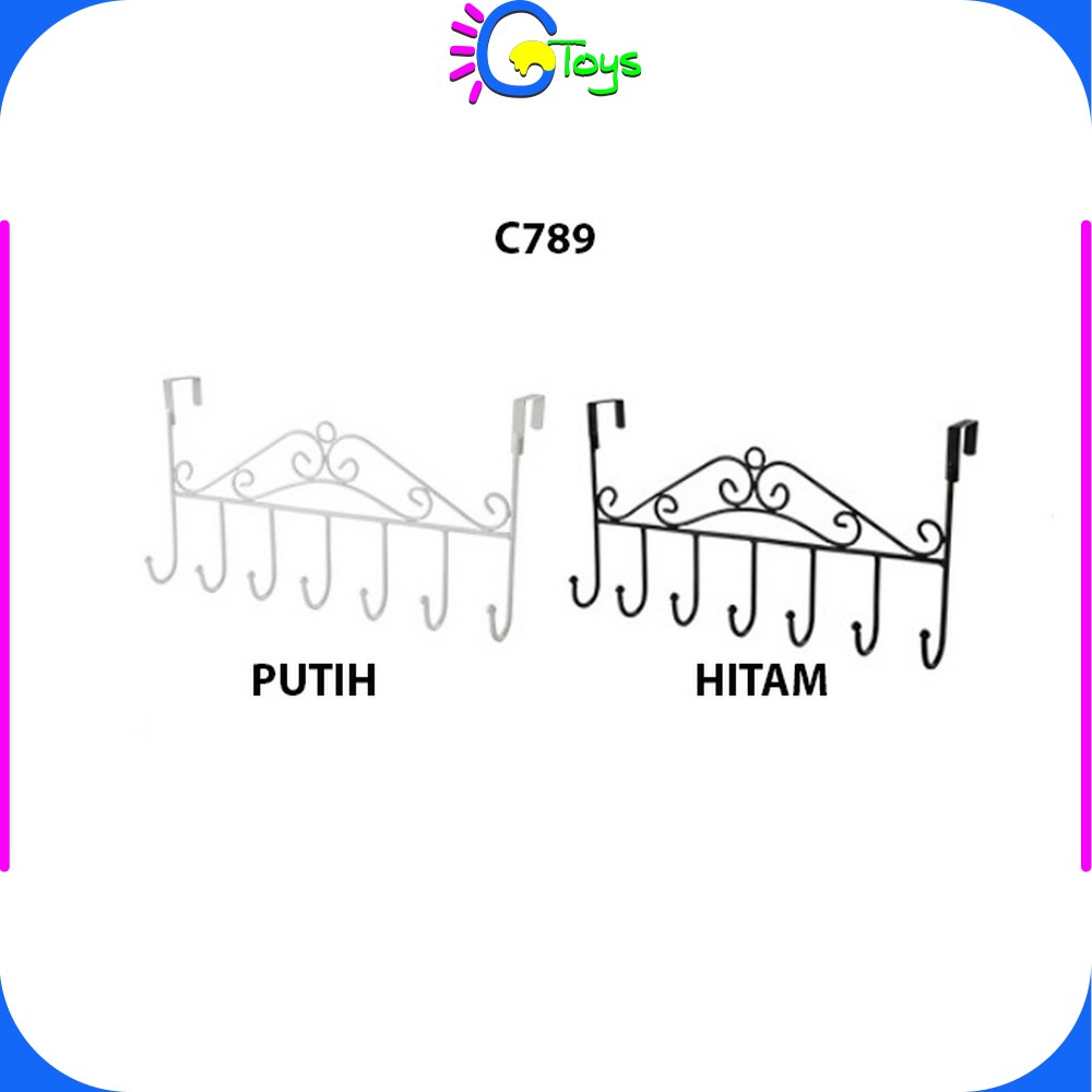 Jual CR C789 Gantungan Baju Belakang Pintu Multifungsi Tanpa Paku 7