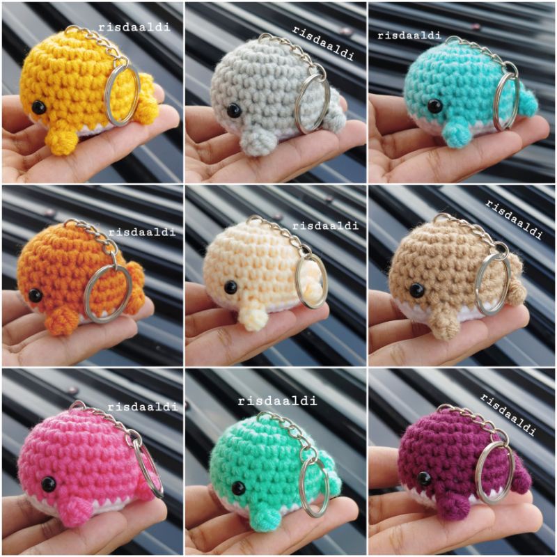 Jual Ready Stock Gantungan Kunci Amigurumi Keychain Baby Whale Milk