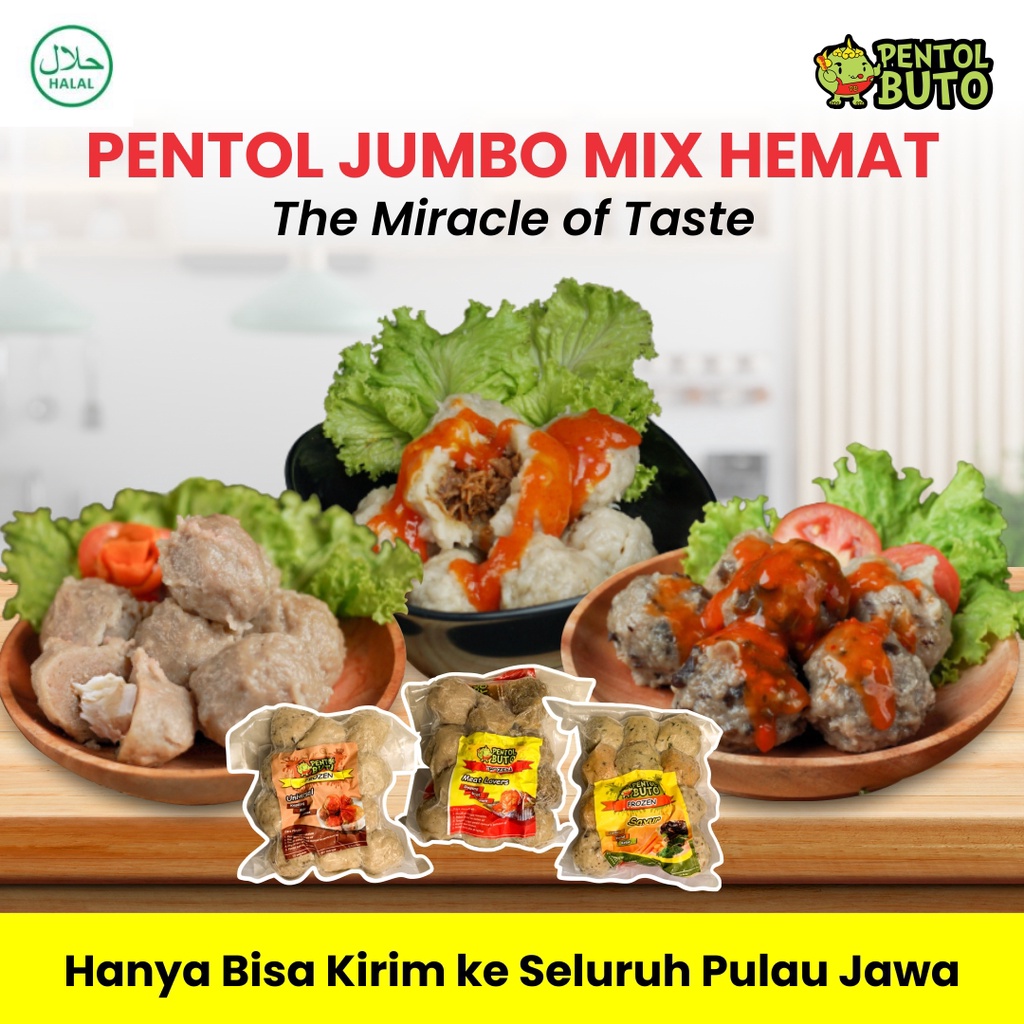 Jual PENTOL BUTO FROZEN PENTOL JUMBO MIX HEMAT PUSAT CEMILAN CEPAT SAJI