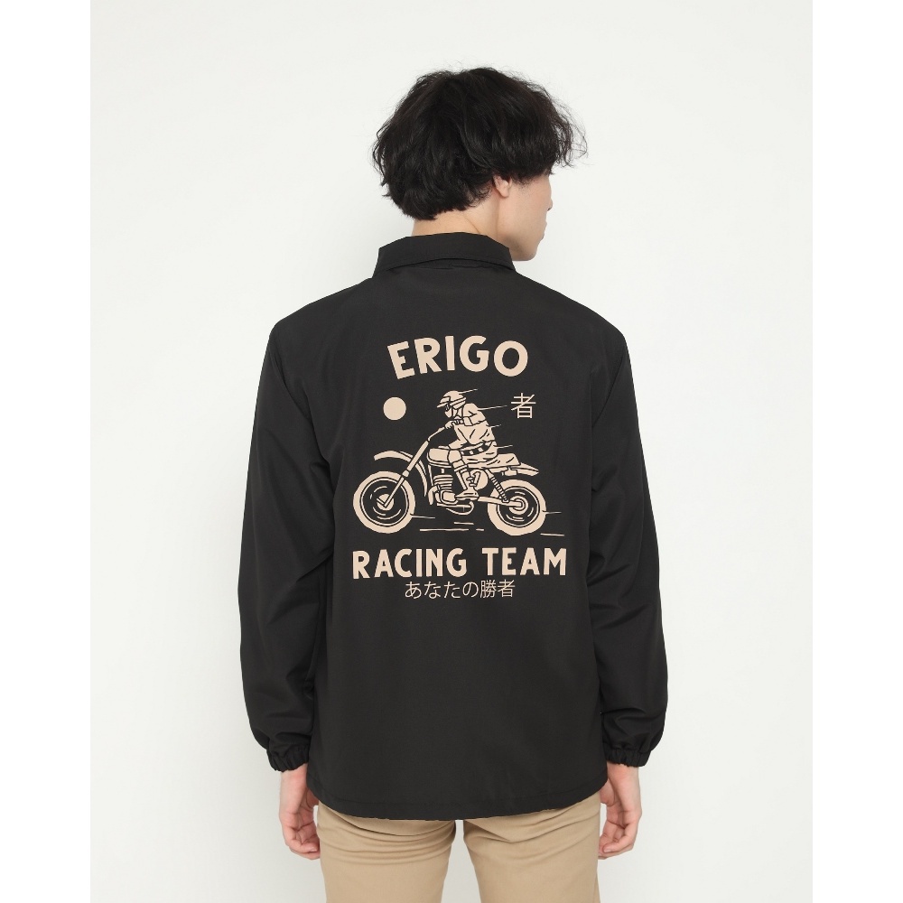 Jual Erigo Coach Jacket Erigo Ride Team Black Unisex Shopee Indonesia