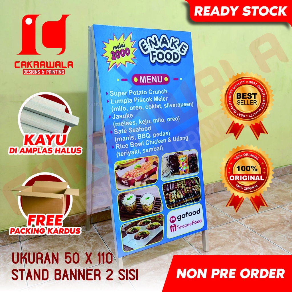 Jual Stand Banner Kayu Jajan Ukuran X Standing Banner Kayu