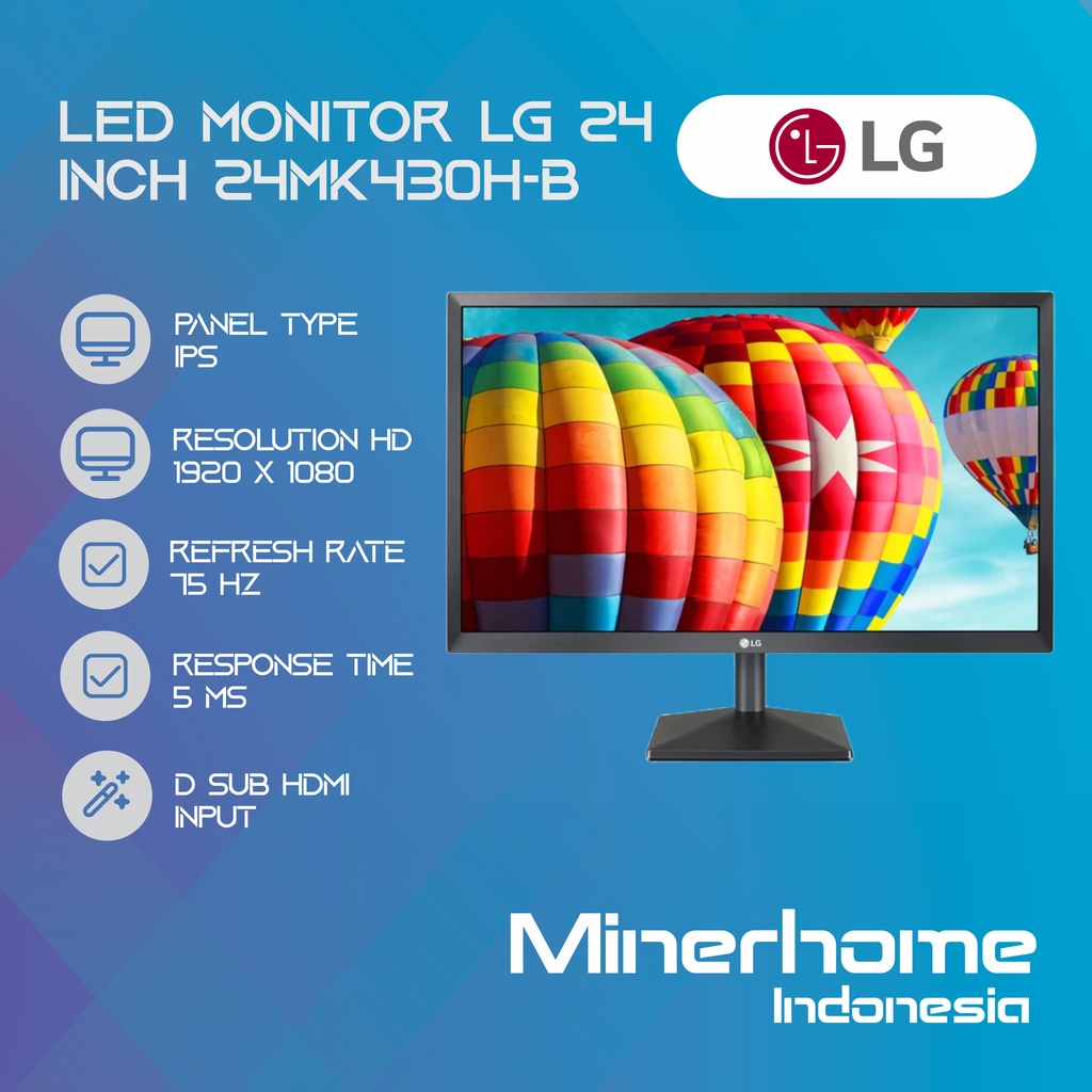 Jual Monitor LED 24 Inch LG 24MK430H B IPS Full HD 75Hz Freesync