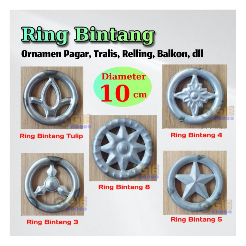 Jual Ring Bintang 10 Cm Ornamen Pagar Tralis Besi Shopee Indonesia