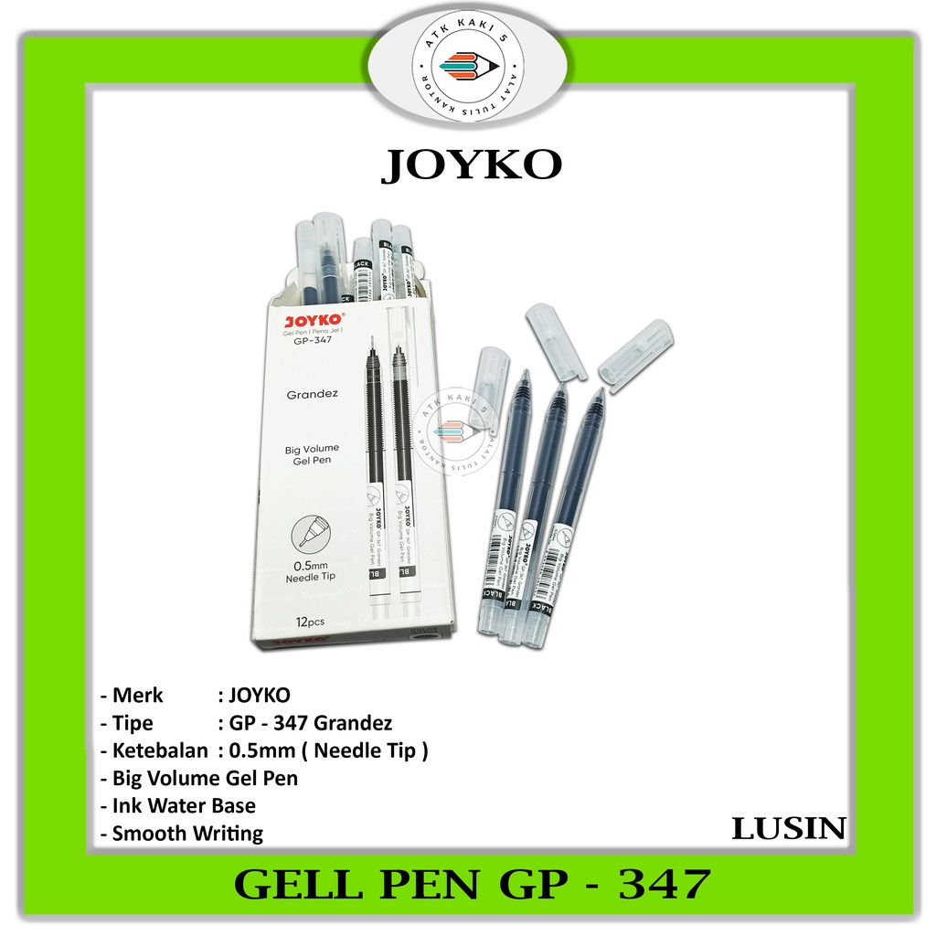 Jual JOYKO Pulpen Gel Pen GP 347 Grandez Black Lusin Shopee