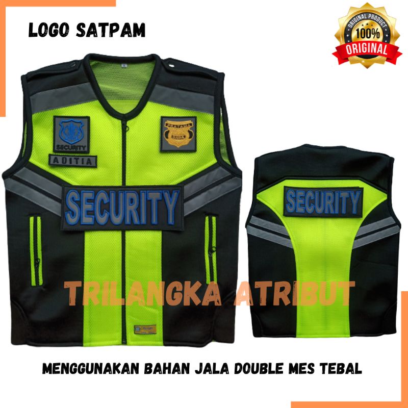 Jual Rompi Security Rompi Satpam Gratis Nama Dada Bahan Double Mesh