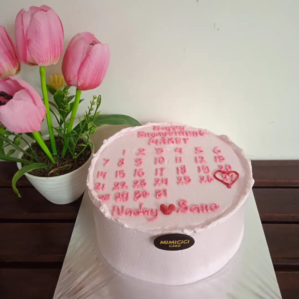 Jual Kue Ulang Tahun Korean Bento Cake Custom Birthday Date Ukuran 18cm