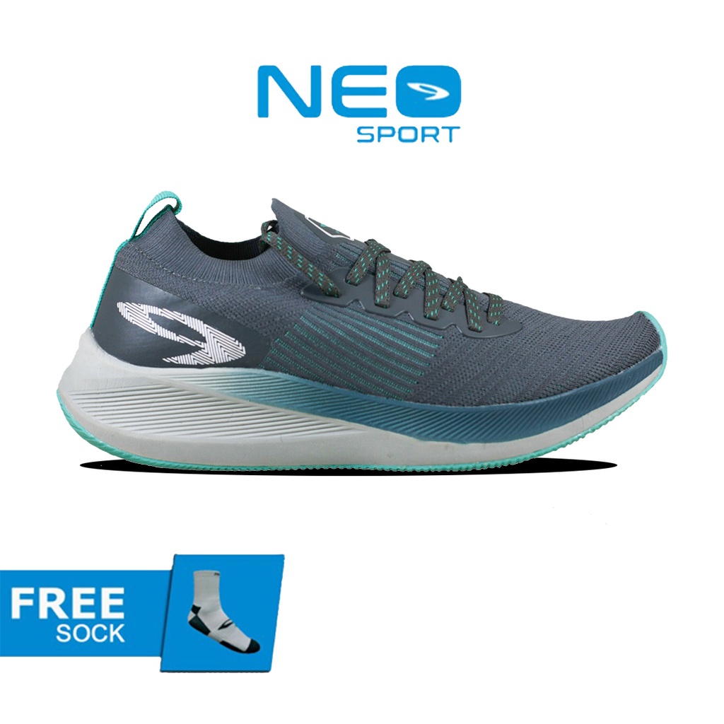 Jual New Nineten Yuka Accel Rapid Sepatu Running Abu Tua Hijau