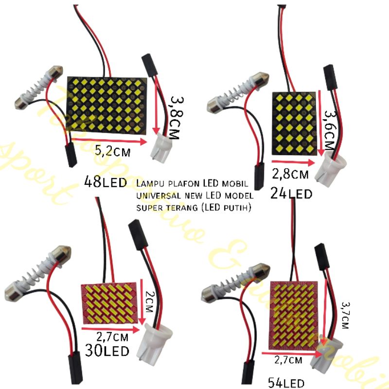 Jual LAMPU LED PLAFON KABIN INTERIOR MOBIL UNIVERSAL NEW LED PUTIH