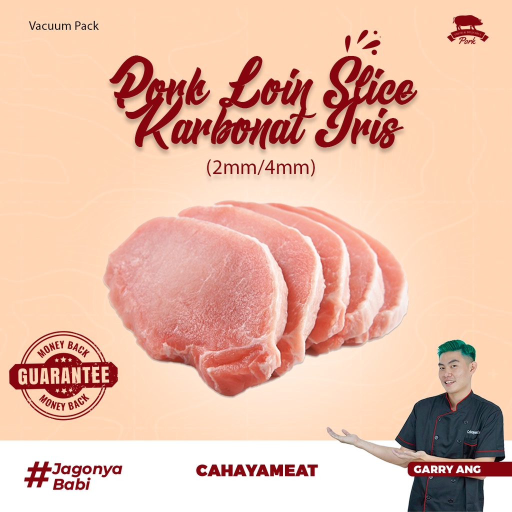 Jual Daging Karbonat Babi Iris Tipis Premium Import Pork Loin Slice Mm