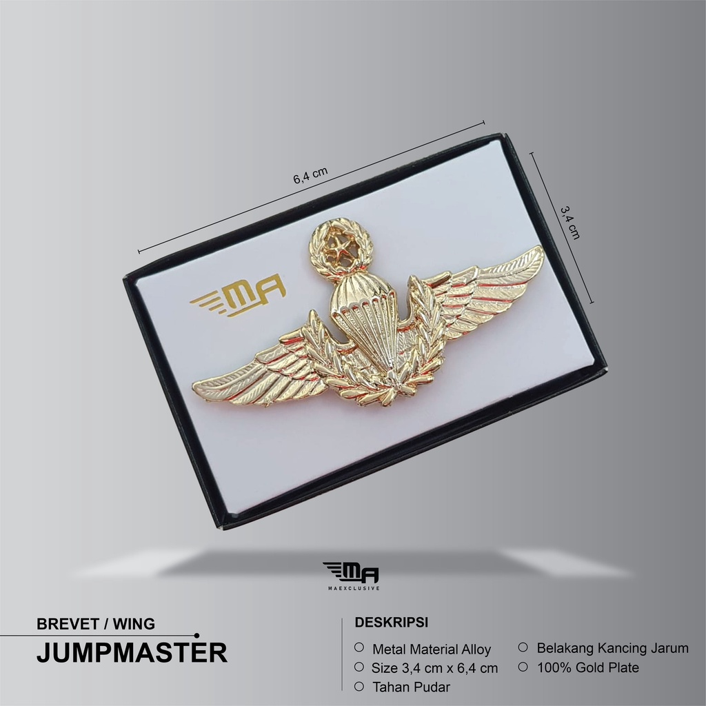 Jual Wing Jump Master Pdh Brivet Brevet Pin Jump Master Shopee Indonesia