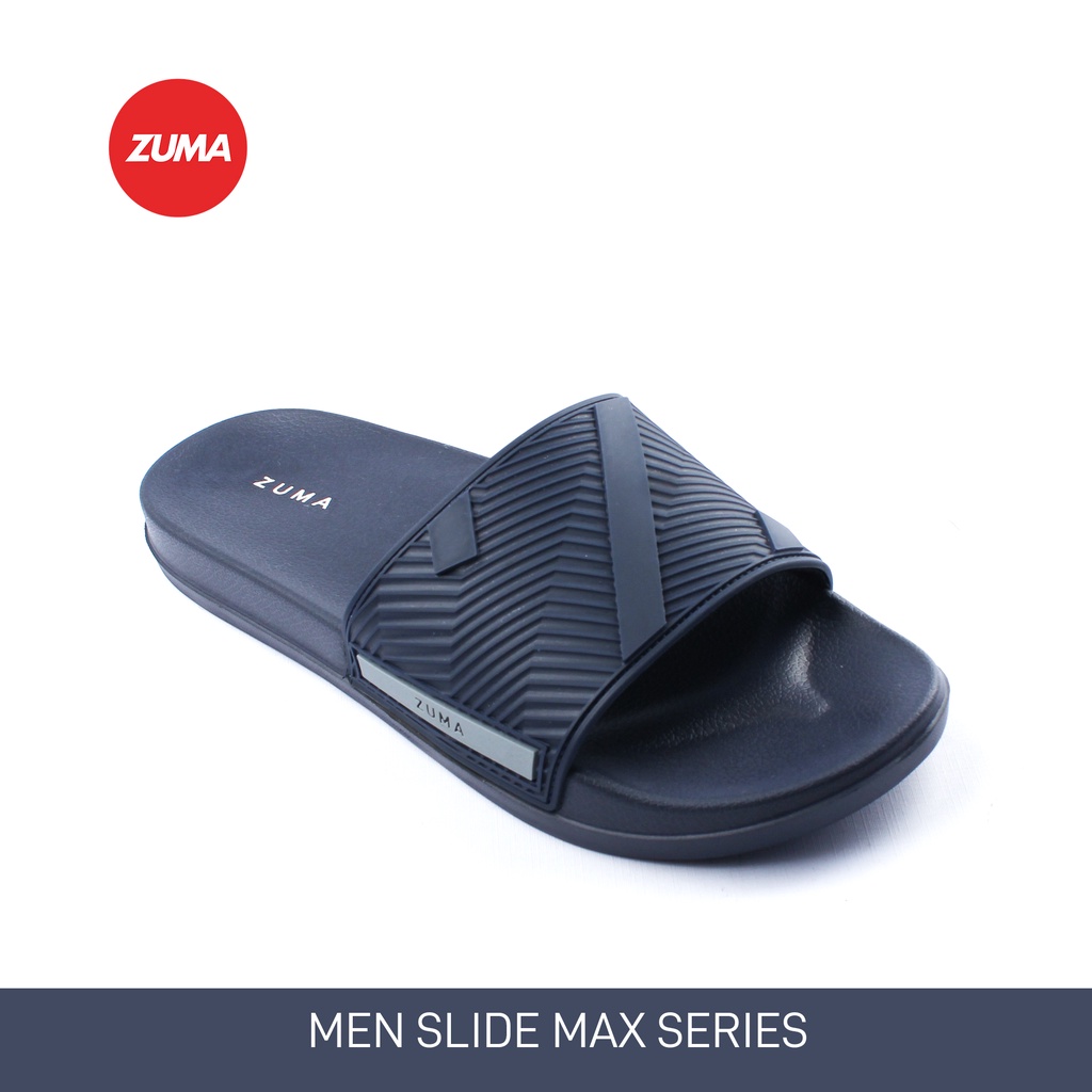 Jual Zuma Men Slide Max 15 Navy Sandal Slop Pria Karet Slip On Polos