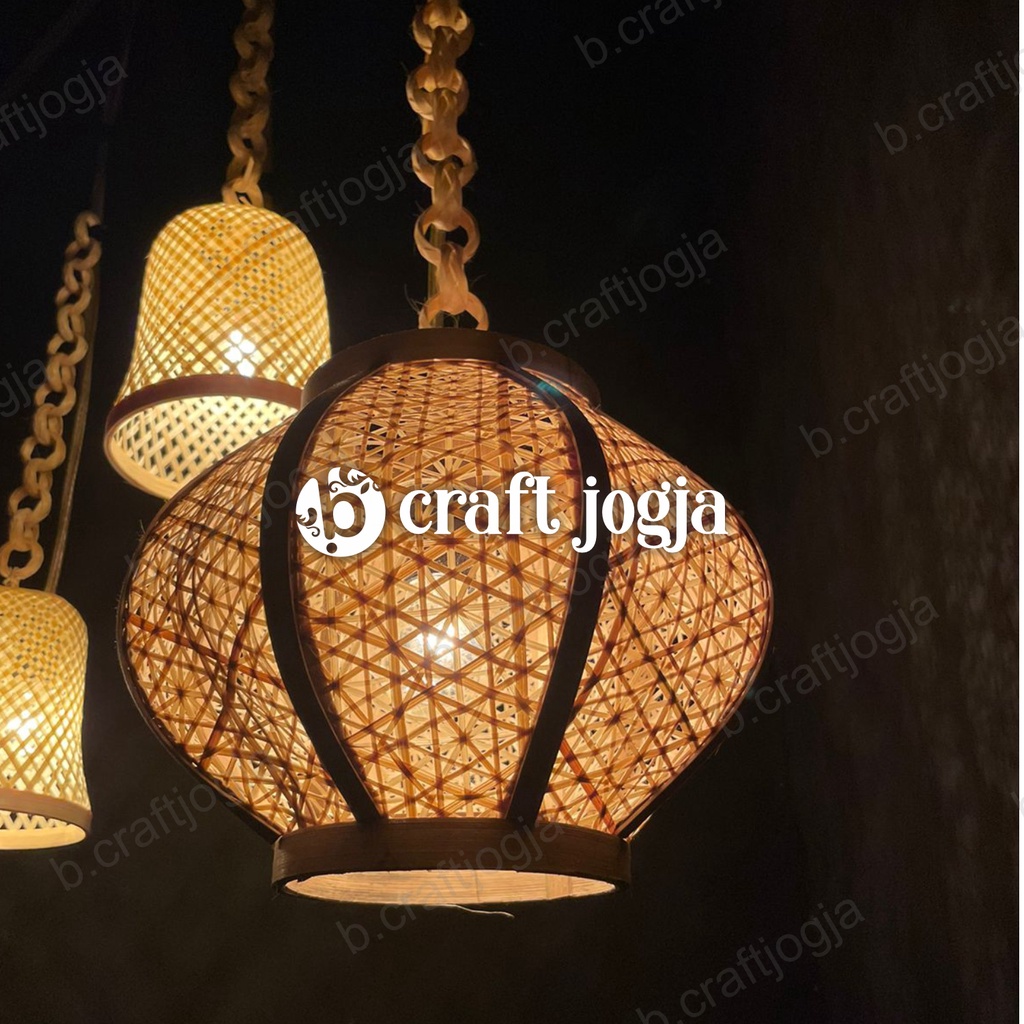 Jual Kap Lampu Gantung Bambu Lampu Dekorasi Model Lampion Kerajinan