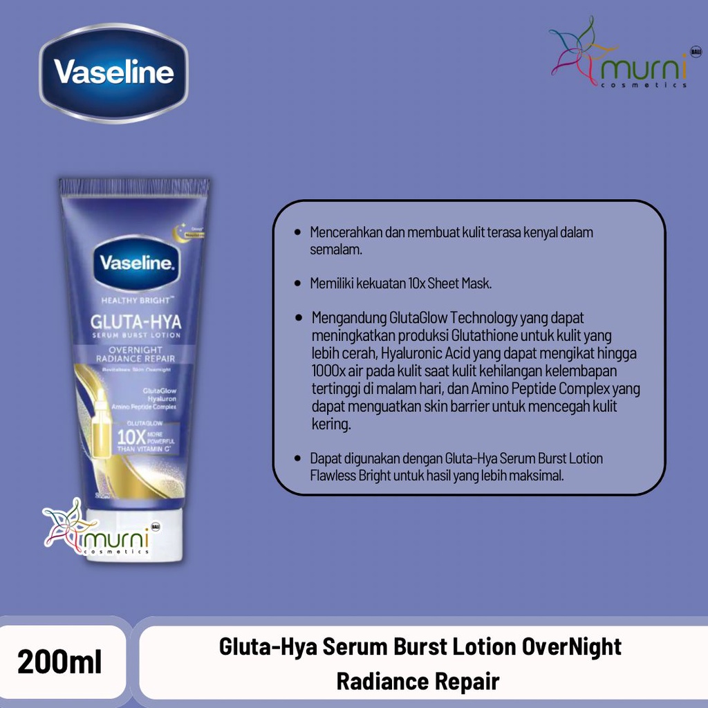 Jual Vaseline Healthy Bright Gluta Hya Serum Burst Uv Lotion Ml