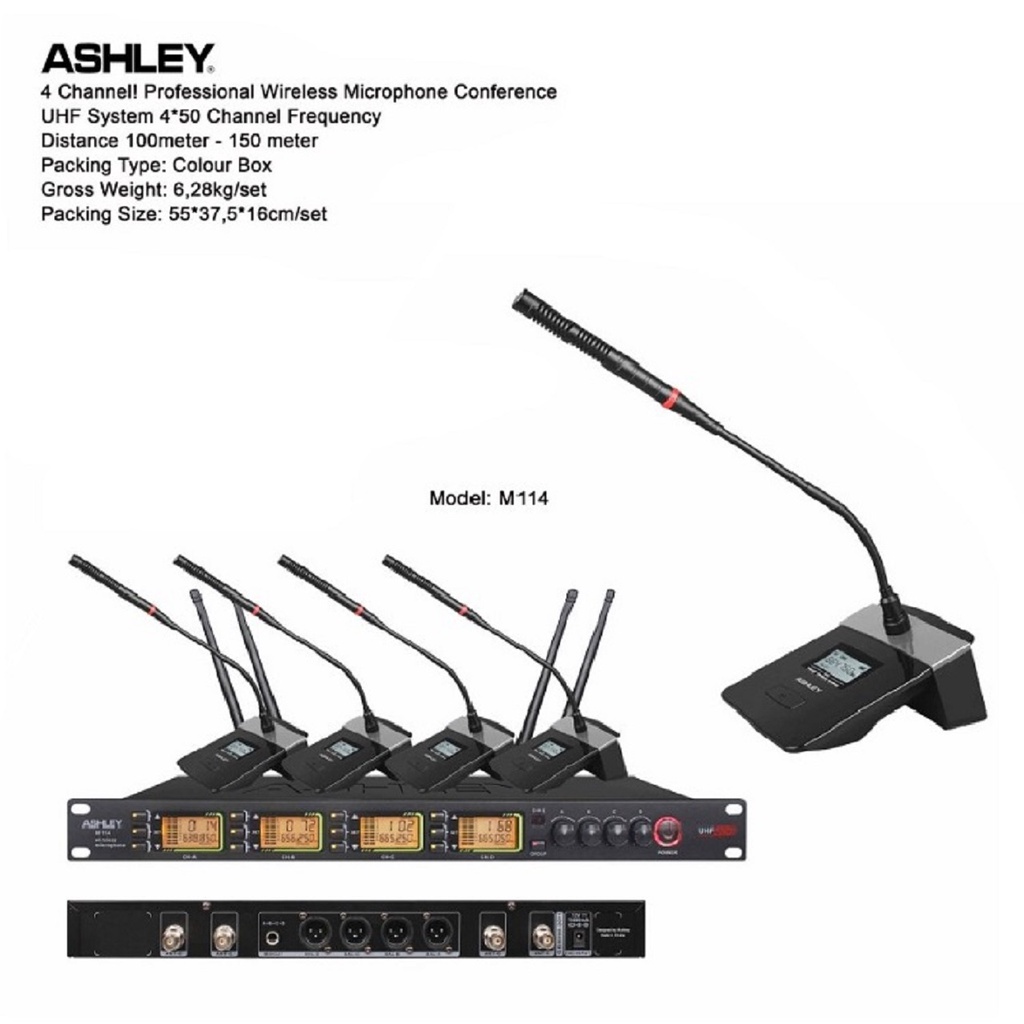 Jual Mic Wireless Ashley Podium Conference M M Mic Meja Garansi