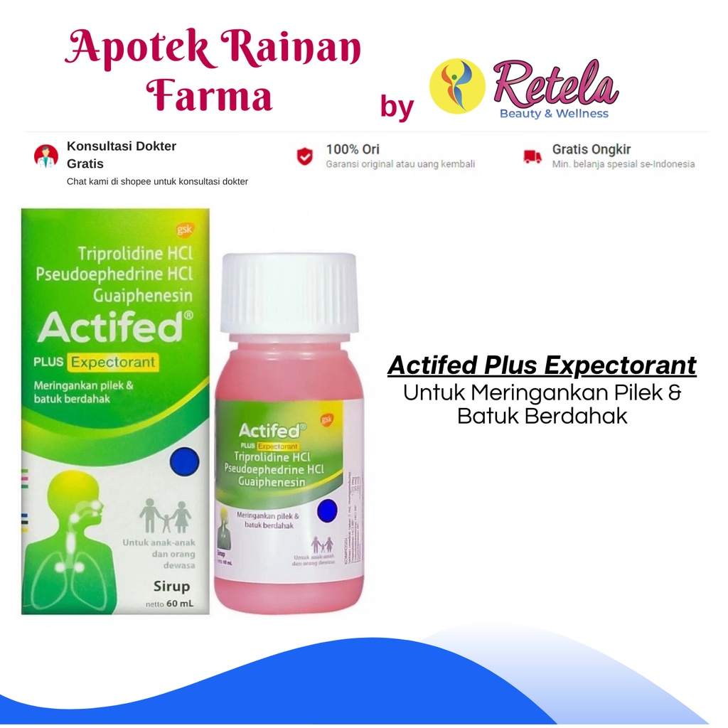 Jual ACTIFED EXPECTORANT 60ML HIJAU Shopee Indonesia