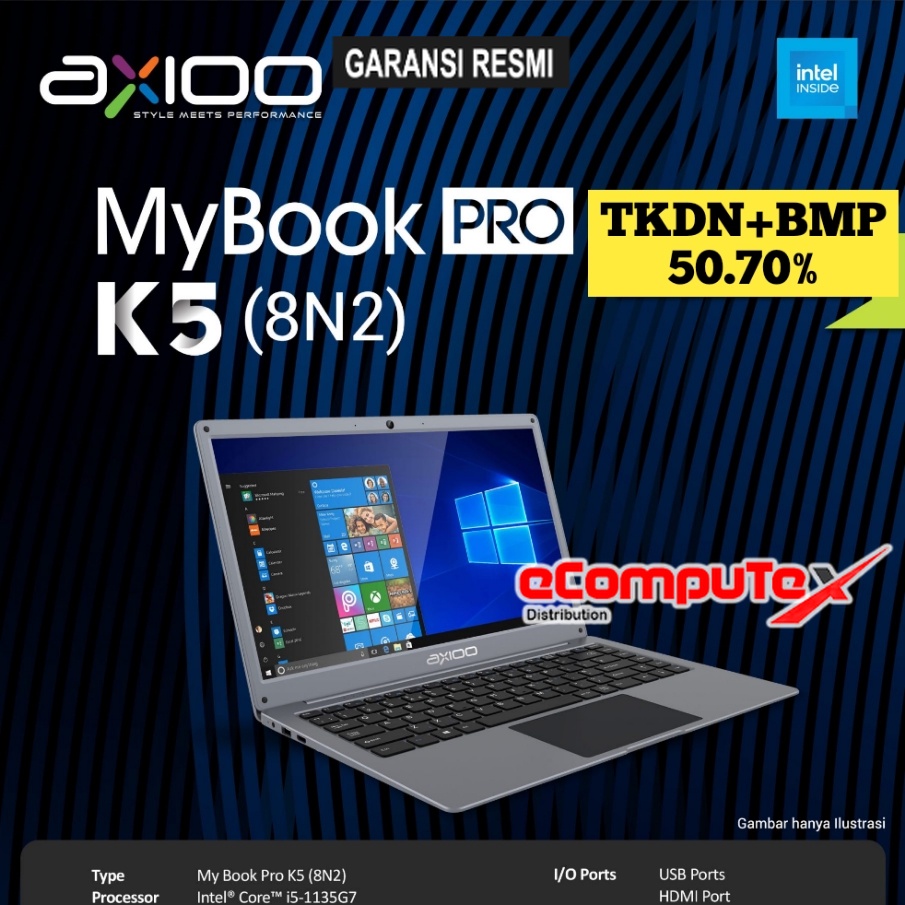 Jual Laptop Axioo Mybook Pro K N I Gb Gb Fhd Ips Tkdn