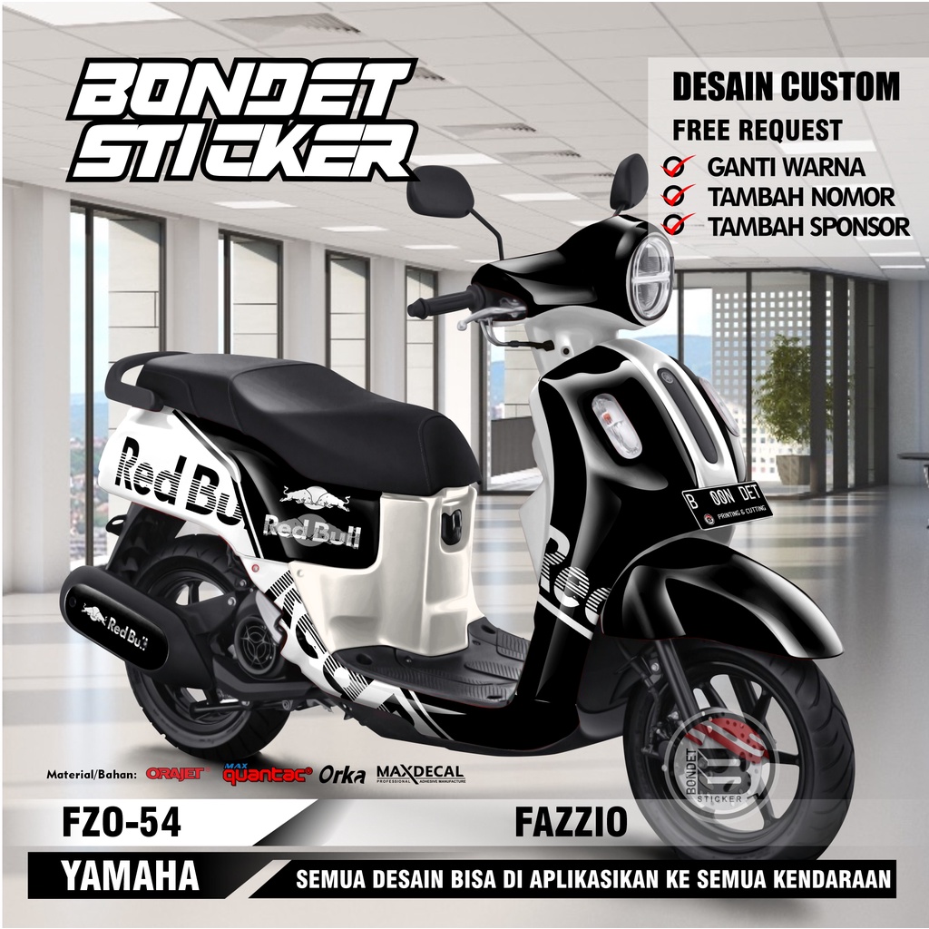 Jual STICKER MOTOR DECAL YAMAHA FAZZIO FULL BODY KODE FZO 54 Shopee