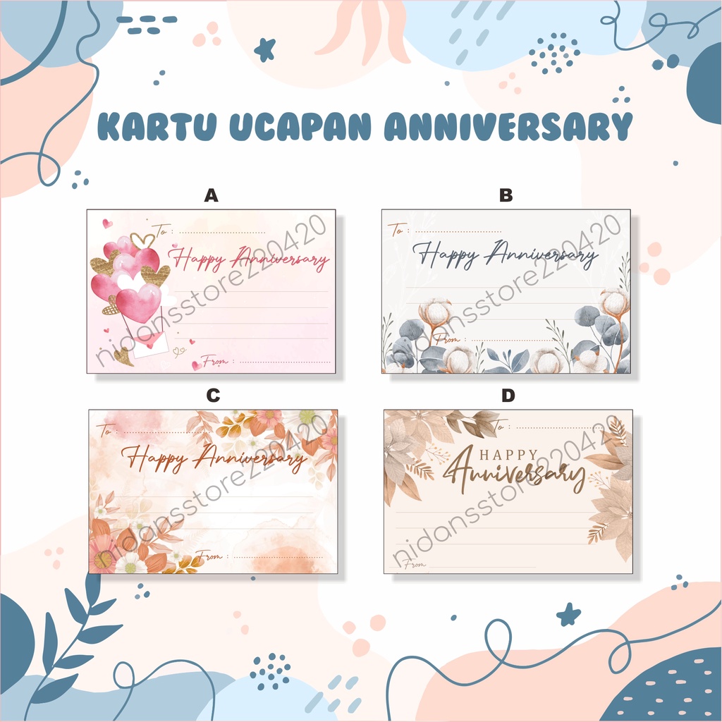 Jual KARTU UCAPAN HAPPY ANNIVERSARY BLANK CARD GREETING CARD GIFT