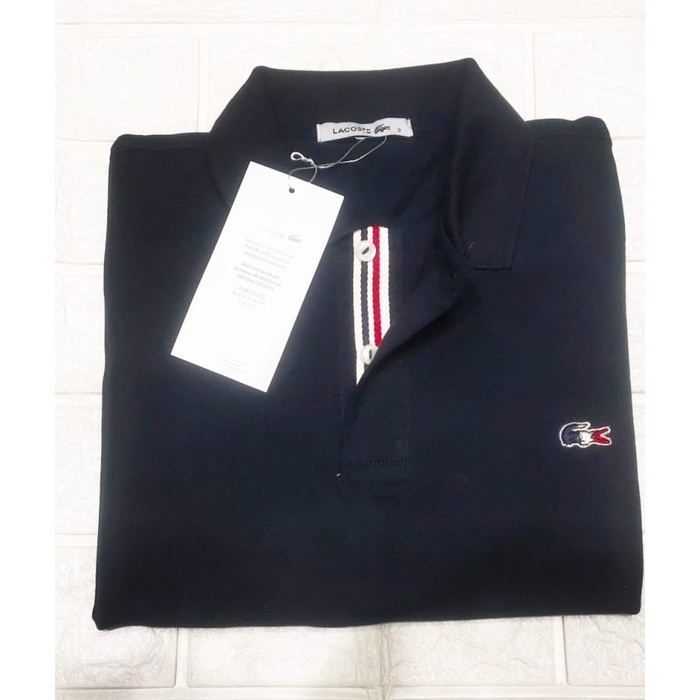 Jual Baju Kaos Polo Shirt LACOST Navy Blue France Logo Original 5