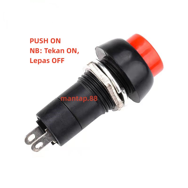 Jual Saklar PUSH ON Bulat 2 Pin Kaki Saklar Rocker Switch PUSH ON