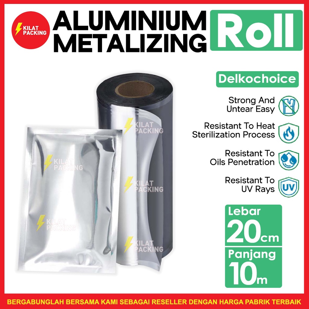 Jual Plastik Kemasan Saset Alumunium Foil Metalizing Sachet Roll Cm