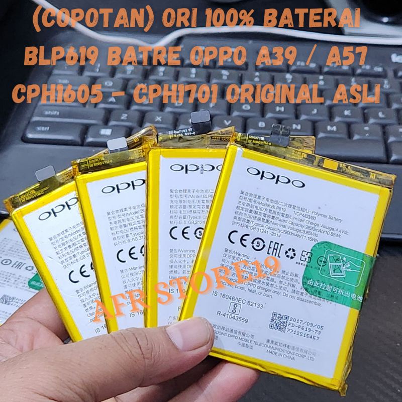 Jual COPOTAN ORI 100 Battery Baterai BLP619 Batre Oppo A39 A57