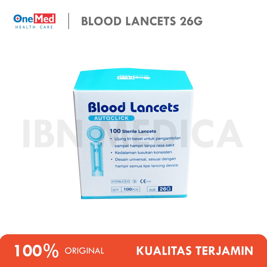 Jual ONEMED Blood Lancets Autoclick 26G Refill Jarum Lancet