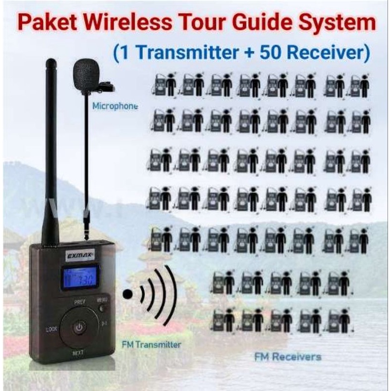 Jual Paket Wireless Tour Guide System Transmitter Receiver