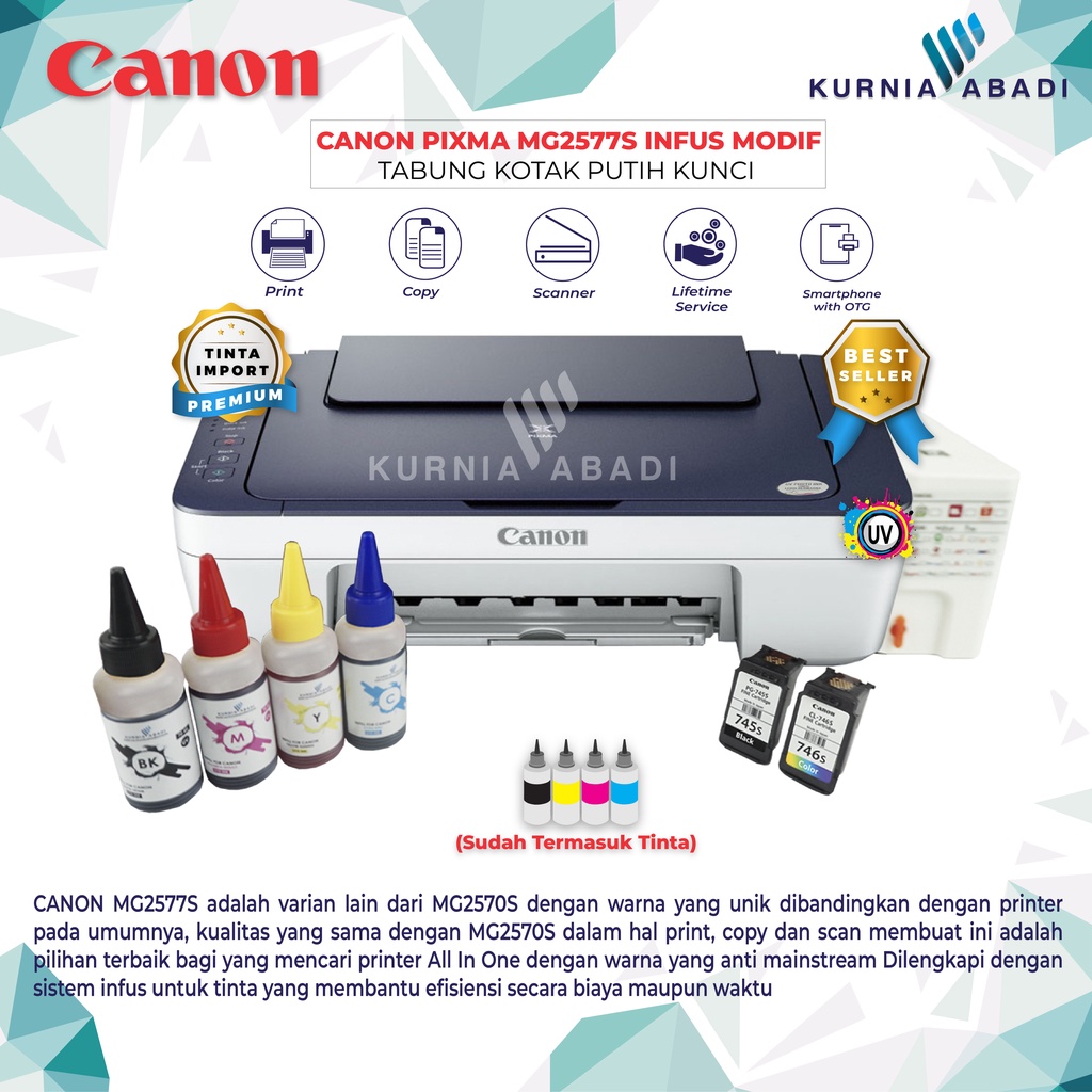 Jual Printer Canon Pixma Mg S Infus Print Scan Copy Inkjet Tabung