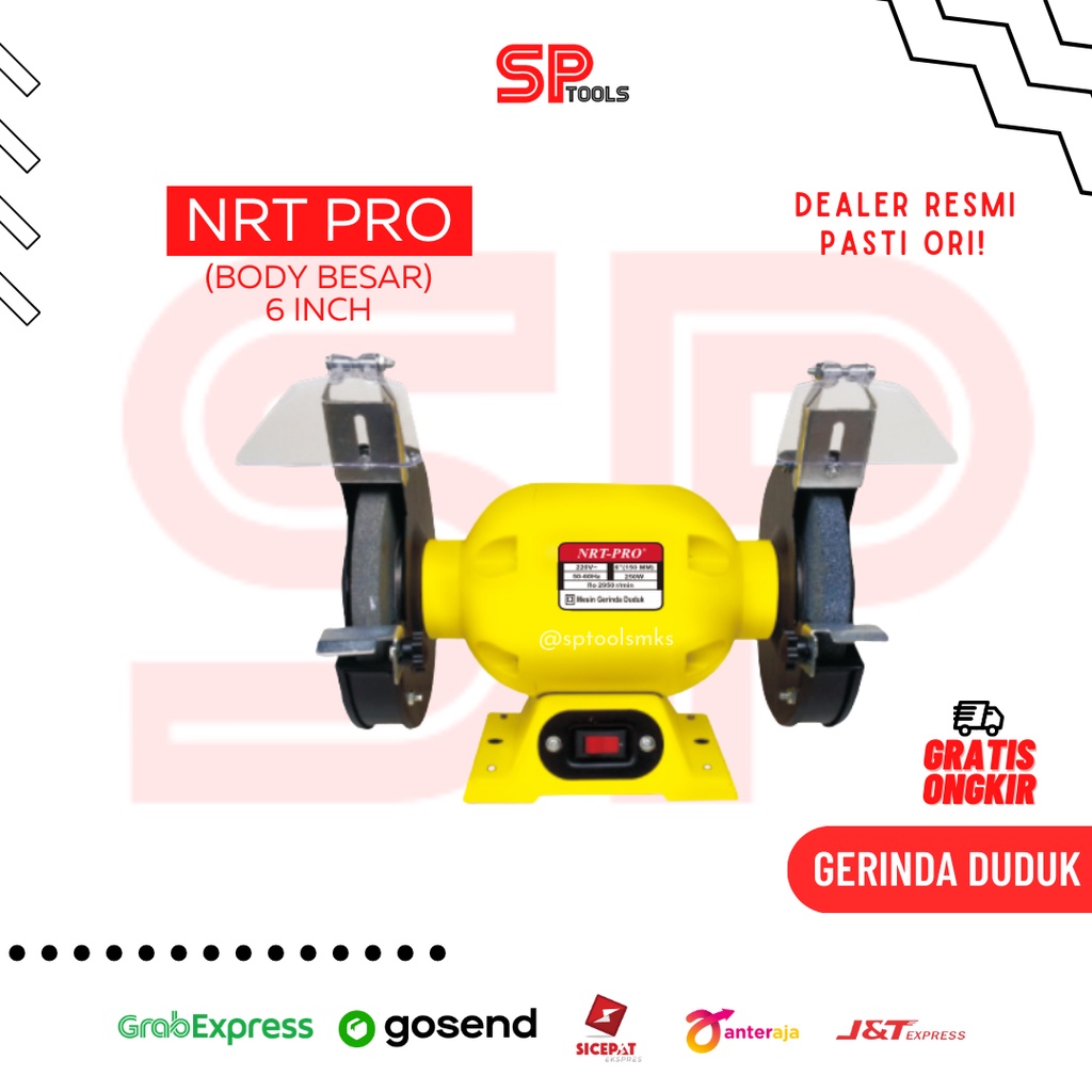 Jual MESIN GERINDA DUDUK POLES BENCH GRINDER 6 6 INCH BODY BESAR NRT