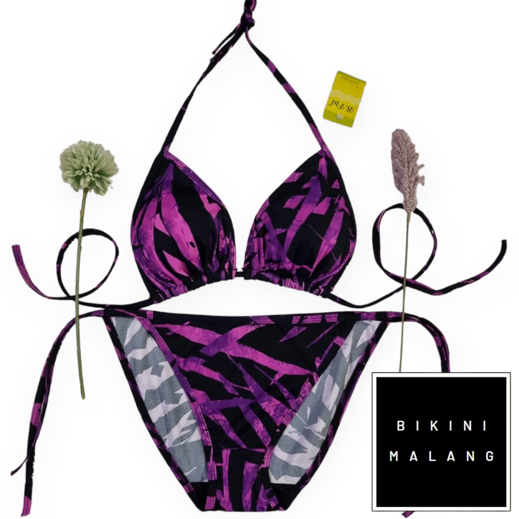 Jual Bikini Bf Tali Samping Warna Motif Ungu Bikini Sexy Shopee