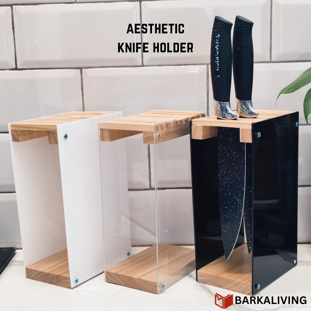 Jual Aesthetic Knife Holder Blok Penyimpanan Tempat Pisau Dapur Set