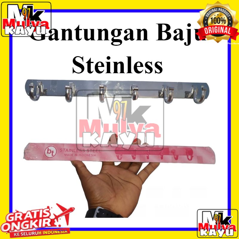 Jual Gantungan Baju Dinding Kait Tebal Kapstok Stainless Steel