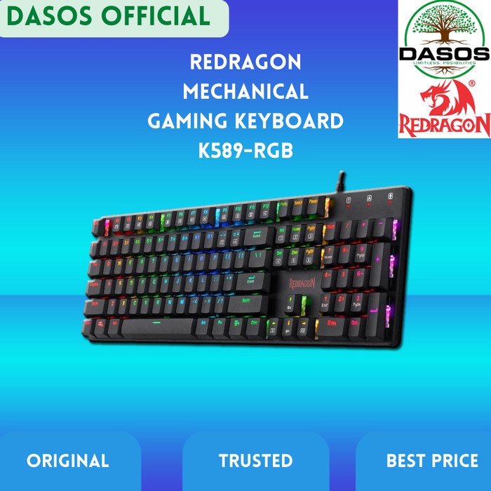 Jual Redragon Mechanical Gaming Keyboard Low Profile Rgb Shrapnel