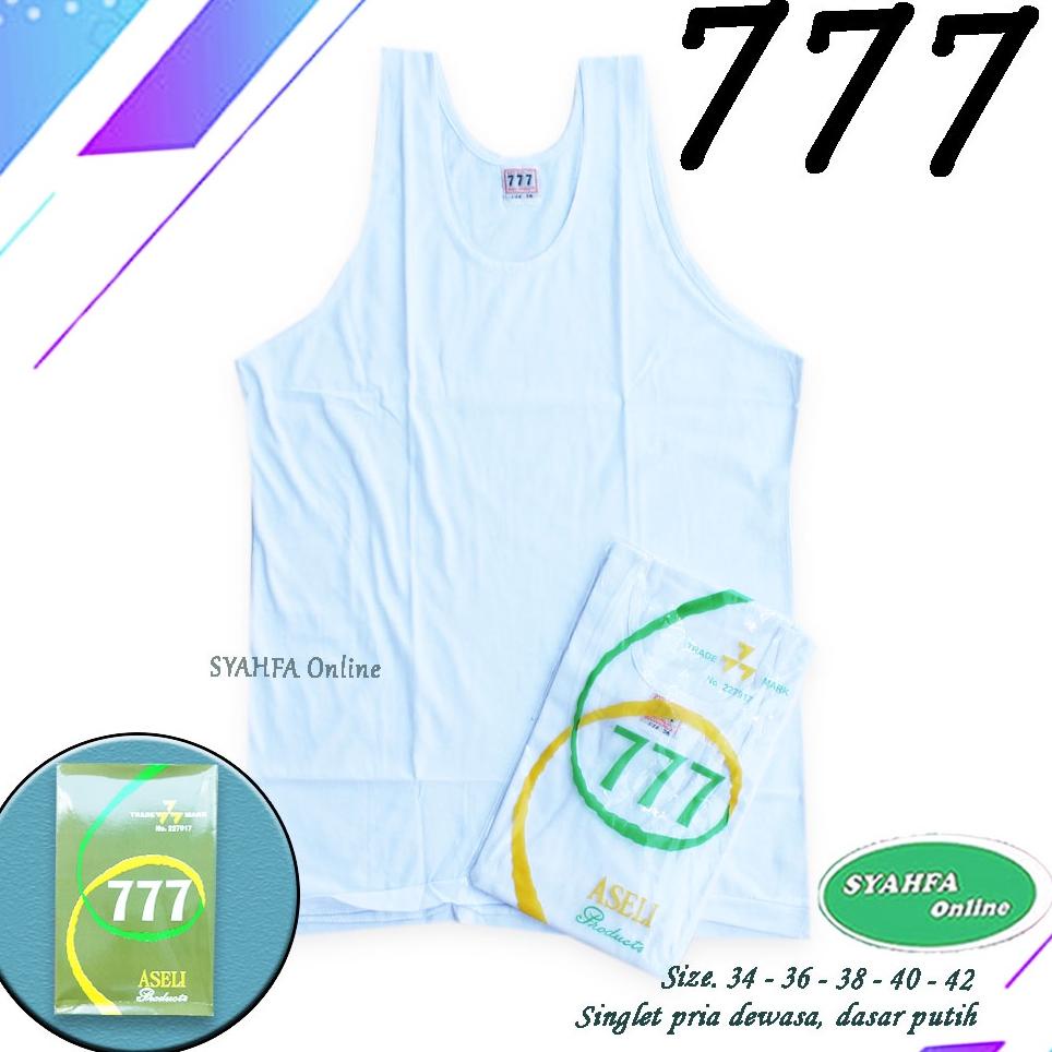 Jual SINGLET 777 Kaos Kaos Dalam Pria Putih Singlet Pria Kaos